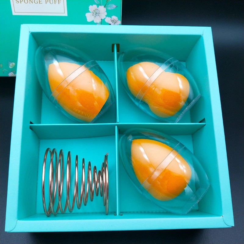 Multi Colors Beauty Cosmetic Sponge Make up Makeup Sponge Set with Metal Stand and Beautiful Packaging Gift Box