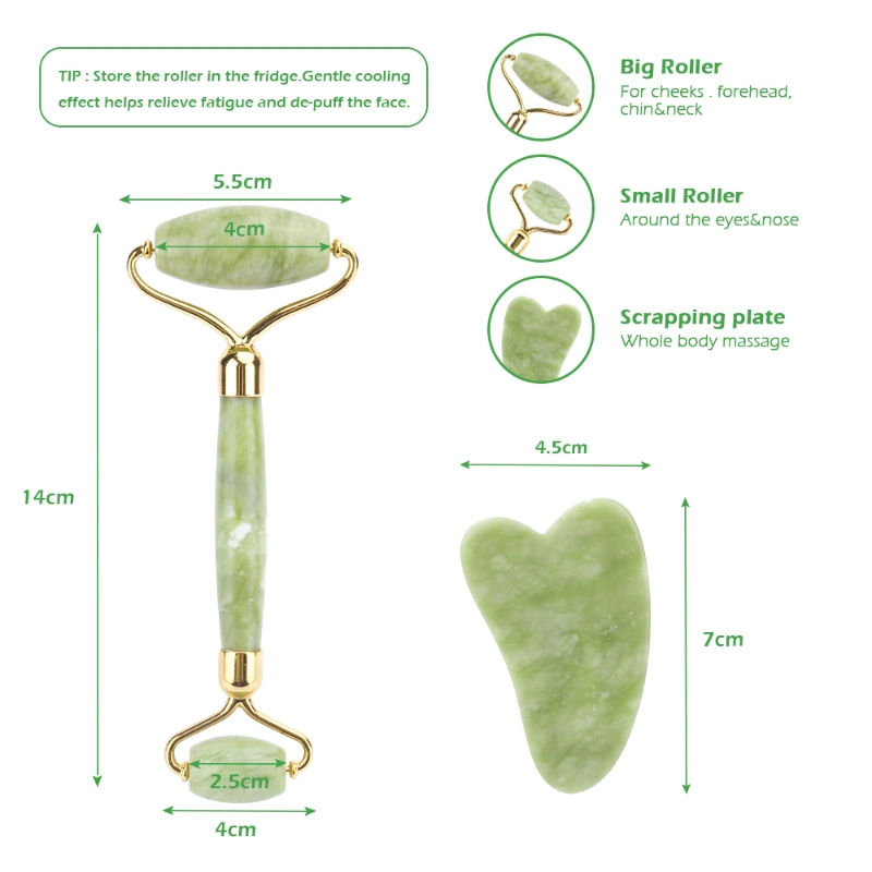 Natural Face Massager Guasha Scraper Board Jade Roller Massage Face Gua Sha Scraping Tools Microniddle Roller Facial Massager