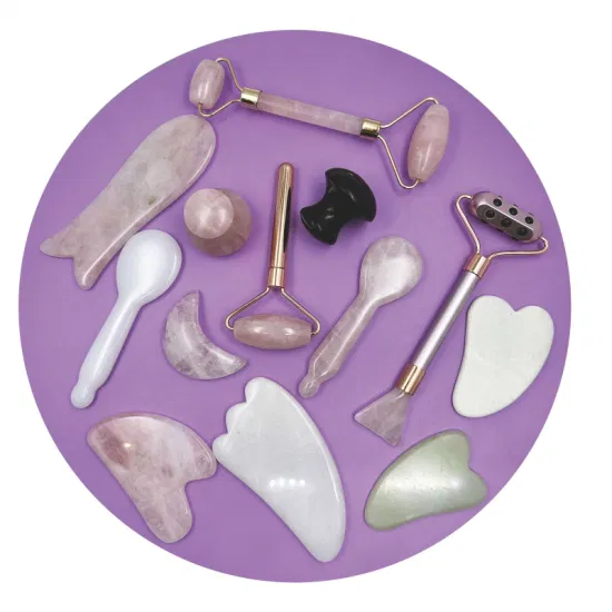 Giada Gua Sha a forma di coda di pesce Quarzite rosa Gua Sha